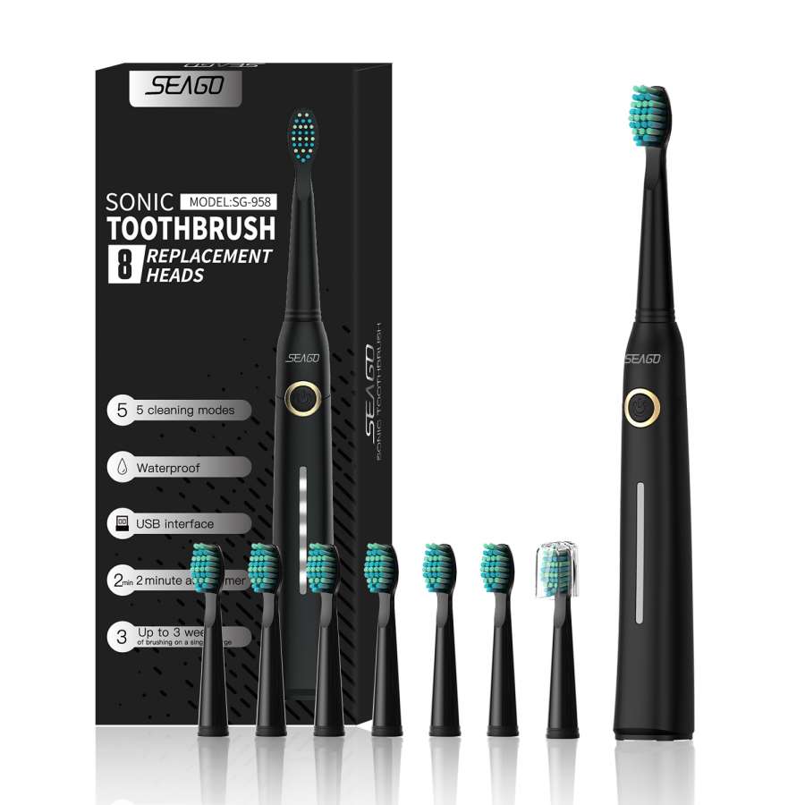 Wholesale SEAGO SG-958 gift sonic electric toothbrush sets with extra brush head